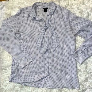 Ann Taylor Women’s white and black polka dot blouse size medium